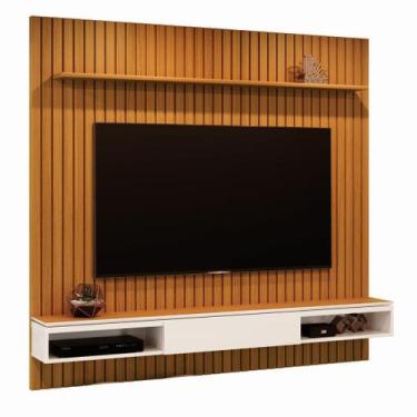 Imagem de Home Suspenso MT Ripado 1.80m Para TV Até 75'' Polegadas Cor Cedro / O