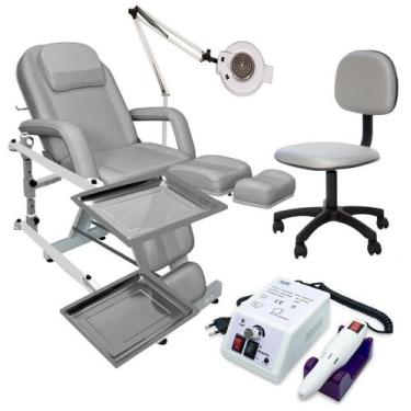 Imagem de Kit Cadeira De Podologia Bandejas Exaustor Mocho Fiscomed