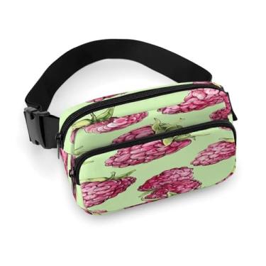 Imagem de Pochete com estampa de pêssego e framboesa, bumbum, pochete para treino, viagem, casual, corrida, caminhada, ciclismo, pêssego, framboesa, 7,9 x 13 cm, Padrão de framboesa pêssego, 7.9 X 5.1 in