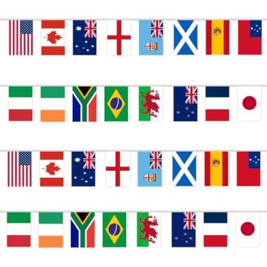 Imagem de YOFANUP Bandeiras femininas da Copa do Mundo de Rugby 2025, 32 bandeiras - 33 pés/10 m, decorações femininas para Copa do Mundo de Rugby, bandeira premium para decoração de bar clube jardim escola