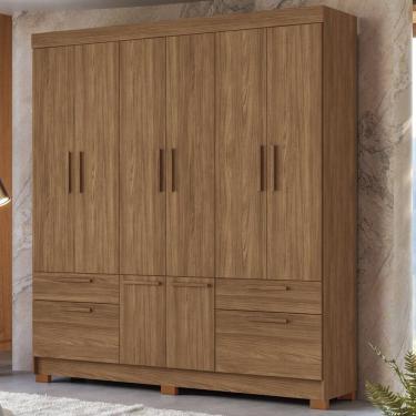 Imagem de Guarda-roupa 8 Portas 4 Gavetas Mdp Curitiba Jatoba