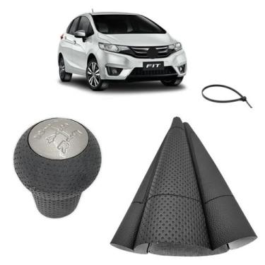 Imagem de Forro Coifa E Manopla Marcha Ex Exl Alavanca Câmbio Manual Fit 2009 Á 