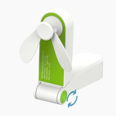 Imagem de Ventoinhas dobráveis de bolso USB | Ventilador pequeno elétrico portátil | Ventilador elétrico de mesa verde