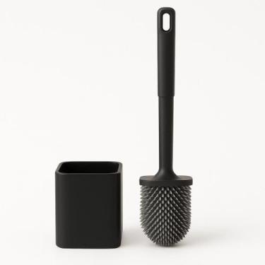 Imagem de Escova Sanitária De Silicone Para Limpar Privada Com Suporte Adesiva S