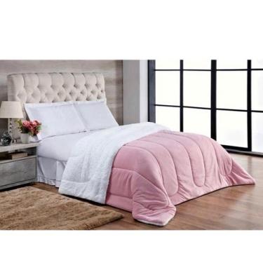 Imagem de Coberdrom Solteiro Dupla Face Com Manta E Sherpa - Malular, Rose