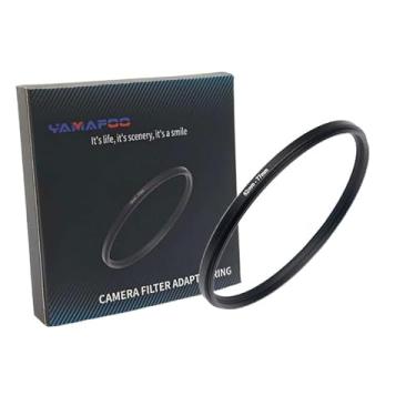 Imagem de Adaptador de anel de metal para cima/para baixo compatível com câmeras mirrorless DSLR Lens, conversor de rosca de filtro UV CPL ND, preto (82-77)