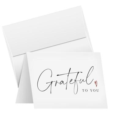 Imagem de Grateful For You, Thank You Love Cartões comemorativos e envelopes para casamento, Dia dos Namorados, chá de panela, aniversário e todas as ocasiões - Cartolina grossa agradável, em branco por dentro