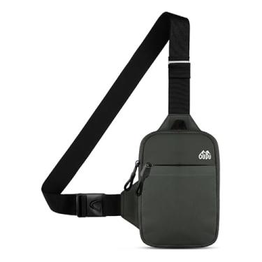Imagem de Unissex Macho Fêmea Mini Bolsa De Ombro Lateral Respirável E Impermeável Bolsa Transversal Bolsa De Peito (Verde-escuro)