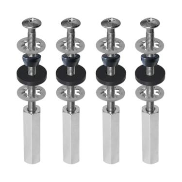Imagem de WeiLaiKeQi Kit de parafusos de reposição para tanque de vaso sanitário, porcas de travamento longas e de alta resistência em aço inoxidável, 4 Peças