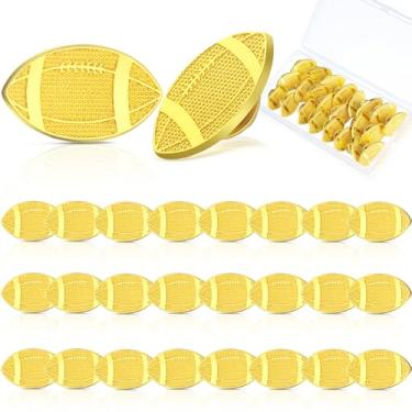 Imagem de Tondiamo 24 pinos de chenille presente prêmio esportivo broche de lapela dourado para equipe estudantil uniforme escolar jaquetas mochila chapéu decorações (futebol)