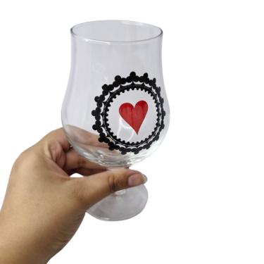 Imagem de Taça Copo Cerveja Vidro Naipe Paus Baralho 400 ml Presente