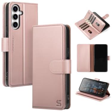 Imagem de Shieldtop Capa carteira compatível com Samsung Galaxy S23 5G com suporte para cartão, mulheres e homens com bloqueio de RFID, capa protetora flip TPU com compartimentos para cartão de crédito, capa de