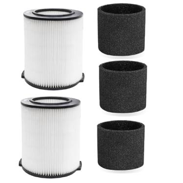 Imagem de Filtro de substituição VF4000 para Ridgid Shop Vac Filters 5-20 galões Ridgid Vacuum Filter 6-9 galões Husky Vacuum, com 3 luvas de espuma, 2 filtros