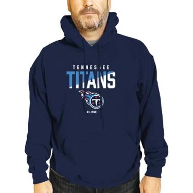Imagem de Team Fan Apparel Moletom com capuz adulto NFL Diagonal Fade Fleece - Unissex sem etiqueta - Pulôver de futebol oficialmente licenciado, Azul marino, Small