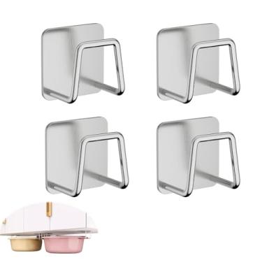 Imagem de NentMent Pacote com 4 ganchos autoadesivos para pia de lavatório, cabide organizador para pendurar panela de louça, bacia de cabeceira de hospital, banheira de imersão dobrável, produtos comerciais