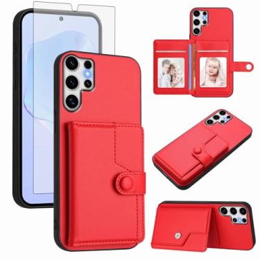 Imagem de Asuwish Capa de telefone para Samsung Galaxy S25 Ultra 5G Capa carteira com protetor de tela de vidro temperado RFID fino suporte para cartão de crédito acessórios para celular S25Ultra 25S S 25