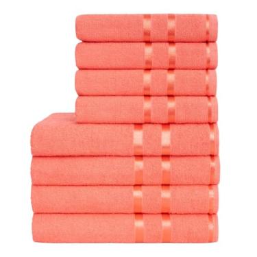 Imagem de Jogo de Toalha de Banho Kit com 10 Peças 5 Toalhas Grandes e 5 Toalhas de Rosto Algodão Premium para Banho Confortável196(GOIABA 5 BANHO / 5 ROSTO)