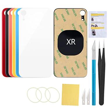 Imagem de UooFide Substituição de vidro da tampa traseira da tela traseira compatível com iPhone XR de 6,1 polegadas todas as operadoras (branca)