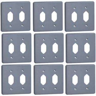 Imagem de Kit 9 Placa 4x4 Cinza Pial 54391 2 Tomadas Pb Silentoque