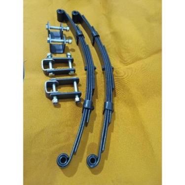 Imagem de Par de Mola Carretinha 4 Laminas 550kg + Kit Jumelo Carretinha reboque