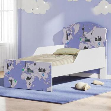 Imagem de Cama Infantil Tick Mapa de Viagens Com Colchão - Mais de Casa