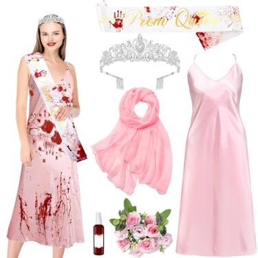 Imagem de GANSHAYA 6Pack Halloween Bloody Queen Costume Set for Cosplay Party Dress Up Supplies (L)