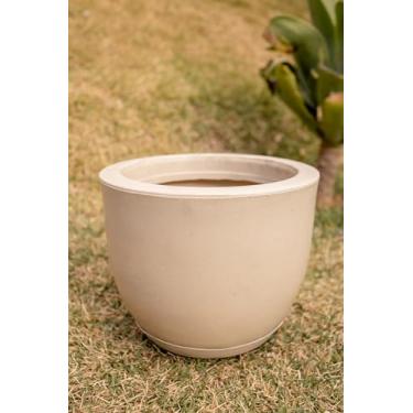 Imagem de Vaso Plantas Decorativo Polietileno Bojo Marmorizado Liso N1 (Bege)