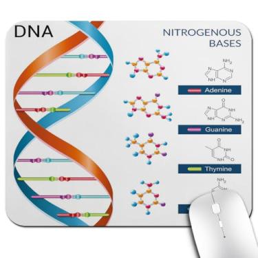 Imagem de Knseva DNA Bases Science Office/Gaming Mouse Pad 24 x 20 cm, tapete antiderrapante para mesa, química educacional, bioquímica, biotecnologia, espiral, genética