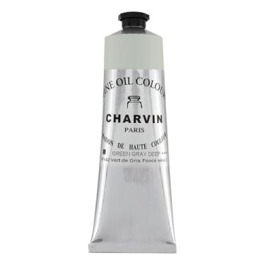 Imagem de Charvin Fine Oil Paint - Tinta a óleo francesa profissional de luxo, exibindo os pigmentos da natureza, consistência cremosa com vivacidade - tubo único de 150 ml - verde cinza escuro