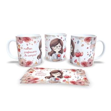 Imagem de Caneca branca dia dos professores floral (14102)