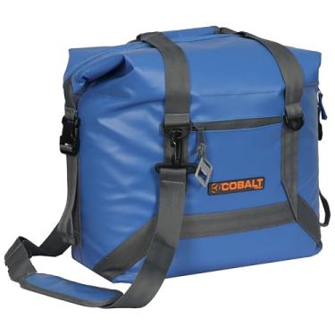 Imagem de Bolsa térmica resistente com laterais macias, design azul atualizado, lona de PVC resistente, forro de PEVA impermeável, ideal para aventuras ao ar livre da Blue Coolers (Tote)
