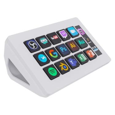 Imagem de TreasLin VSDinside Controle de fluxo de teclado macro com 15 teclas personalizáveis para acionar ações no OBS Twitch YouTube para criadores de conteúdo Streaming Deck compatível com PC e Mac HSV293S