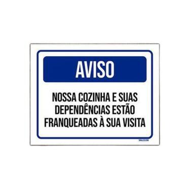 Imagem de Placa Sinalização - Aviso Nossa Cozinha Dependências 36X46