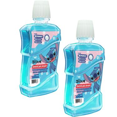 Imagem de 2X ENXAGUANTE BUCAL INFANTIL STITCH 300ML MORANGO DENTALCEAN