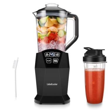 Imagem de Liquidificador pessoal com 1200 W de pico de watts, tecnologia inteligente para bebidas congeladas, batidos, vitaminas e molhos, com dois copos e tampas de bico de 800 ml, preto (1 copo de 800 ml + 1