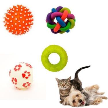 Imagem de Kit brinquedo para Gato com 4 Unidades Variadas - VETMOC