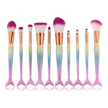 Imagem de Kit Pinceis Maquiagem Sereia 10 Peças - Orizom
