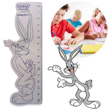 Imagem de Régua Escolar 15Cm De Madeira Looney Tunes - Perna Longa - Leo&leo