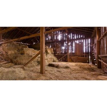 Imagem de Baocicco Pano de fundo de celeiro antigo de 4,5 x 3 m pano de fundo de feno de palha casa de fazenda pano de fundo de fardo de feno fazenda ocidental pano de fundo Igreja Natividade de fundo cena de Hayloft tema de bebê recém-nascido adereços de celeiro de madeira antigos