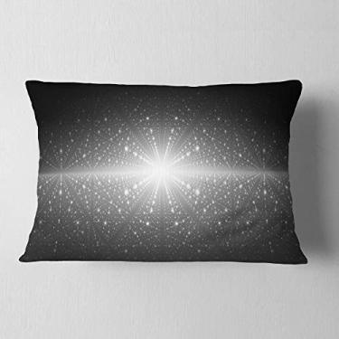 Imagem de Designart Stardust and Bright Shining Stars' Abstract Throw Lombar sala de estar, sofá, almofada de alta qualidade + capa de almofada impressa em ambos os lados 30,5 x 50,8 cm