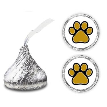 Imagem de 216 adesivos de beijo com estampa de patas, adesivos de patas de animal para lembranças de festa, qualquer evento, decorações de hersheys, presente, Marrom