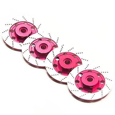 Imagem de 4PCS MORFUM RC Aluminum Alloy Hex Drift Wheels Rim Tires Hub Brake Disc Compatible with Sakura D4 AWD RWD 1/10 RC Drift Crawler Car Upgrade Parts (Pink)