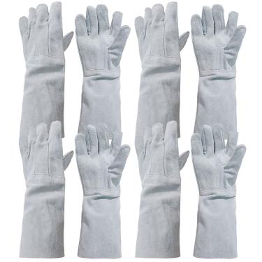 Imagem de Kit 10 Pares Luva de Raspa em Couro Punho 20 Proteção Individual EPI Segurança do Trabalho Soldador Construção Civil