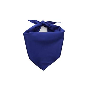Imagem de EechicSpace Pacote com 1 lenço azul bandana sublimação de poliéster em branco para cães pequenos