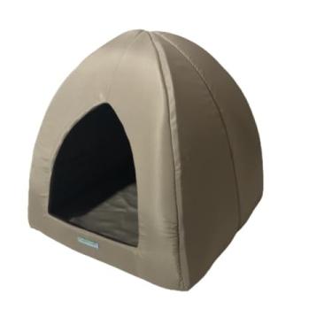 Imagem de Cama Caminha Toca Tipo Iglu Com Almofada Removível, Ideal Para Gatos E Cachorros Até 7Kg(Bege)