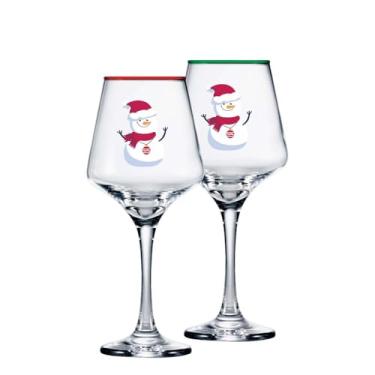 Imagem de Ruvolo, Taça Square Vinho Christmas, Taça de Vinho de Vidro 2pcs, 390ml
