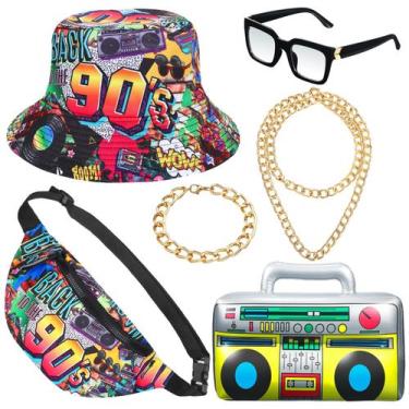 Imagem de Traje Hicarer de Hip Hop dos anos 80/90, 6 peças para mulheres e homen