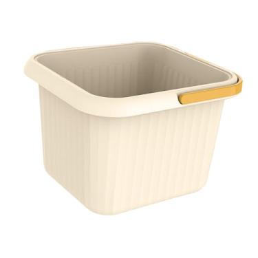 Imagem de KiBcsLic Bacia para imersão dos pés, banheira portátil para pedicure, spa doméstico, banheira resistente para massagem relaxante e relaxante para os pés, Quadrado