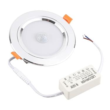 Imagem de TOPINCN LED Sensor Downlight, 9W Sensor de Movimento Redondo LED LUZ ALTO BRILHO BRILHO CORPO HUMUSTURA Downlight para a Varanda da Passarela do (18 miçangas de lâmpada)