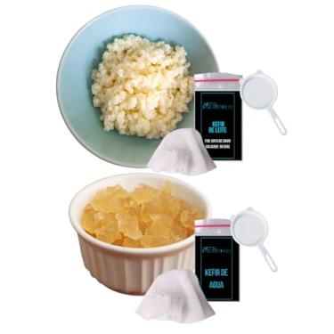 Imagem de Kefir De Leite + Água Ganhe Tampa Voal + Peneira + Manual Completo
